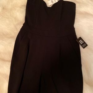 Express black strapless jumpsuit
